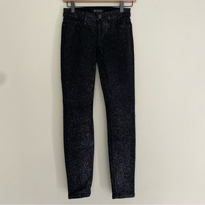 EUC Guess Los Angeles Power Skinny Mid Black Sparkle Skinny Jean Women’s Size 25